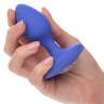 Синяя анальная вибропробка Medium Rechargeable Vibrating Probe - 9,5 см. купить в секс шопе