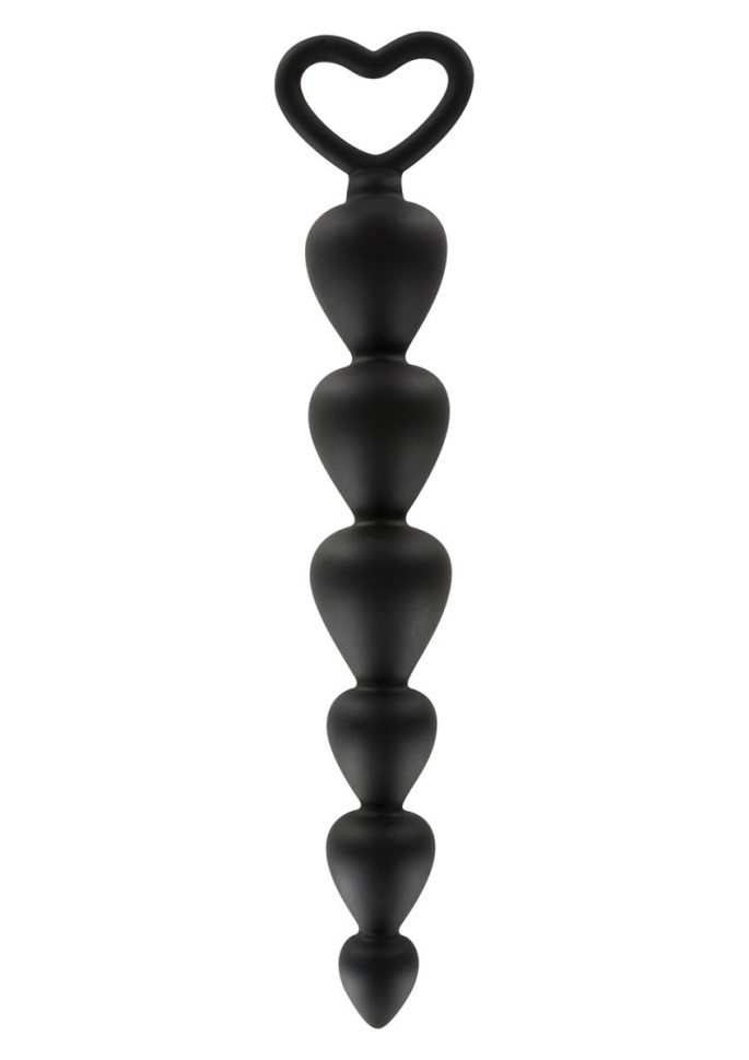 Чёрная анальная цепочка Bottom Beads - 17,8 см. купить в секс шопе