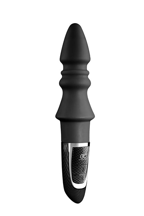 Черный конический анальный вибромассажер-ёлочка JOYFUL PLUG VIBRATOR 5.5INCH - 14 см. купить в секс шопе