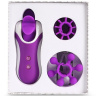 Фиолетовый оросимулятор Clitella со сменными насадками для вращения купить в секс шопе