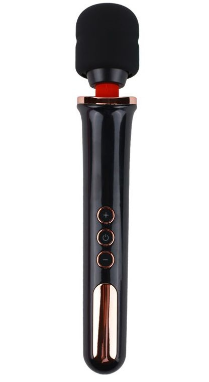 Черный жезловый вибратор Wand Vander - 33,5 см. купить в секс шопе