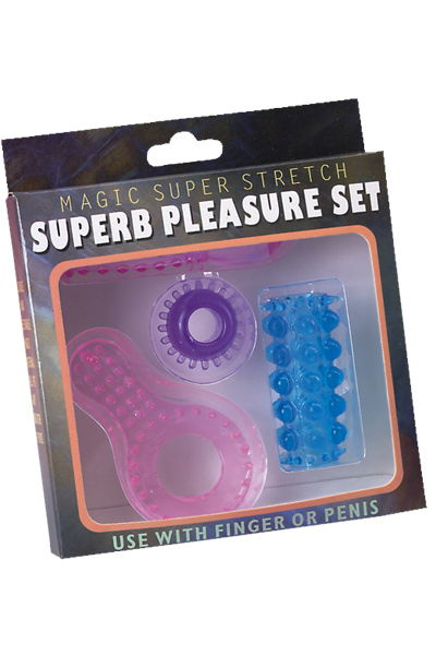 Набор из 4 разноцветных желейных насадок Super Pleasure Set купить в секс шопе