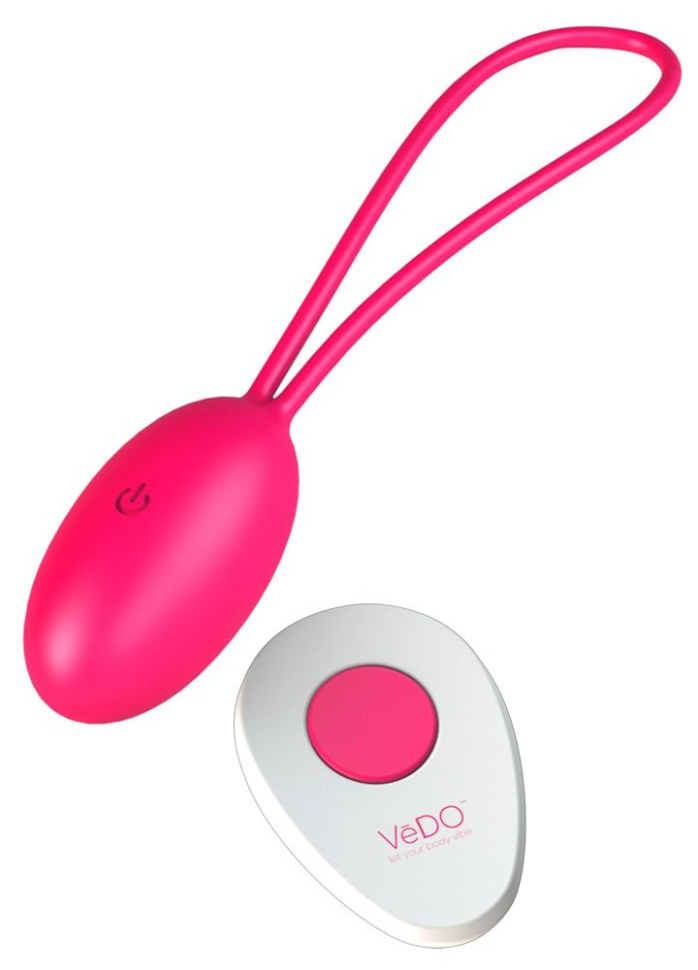 Розовое виброяйцо VeDO Peach с пультом ДУ купить в секс шопе