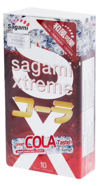Ароматизированные презервативы Sagami Xtreme Cola - 10 шт. купить в секс шопе