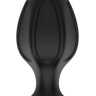 Черная средняя силиконовая анальная пробка с вертикальными бороздками купить в секс шопе