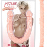 Телесный двусторонний реалистичный фаллоимитатор Double Dong - 45,8 см. купить в секс шопе