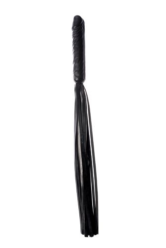 Чёрная многохвостая плеть  Ракета  - 60 см. купить в секс шопе