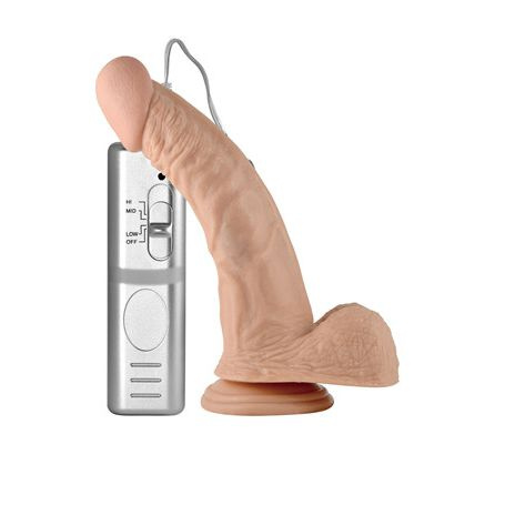 Вибратор телесного цвета Real Extreme Curved - 21,5 см. купить в секс шопе