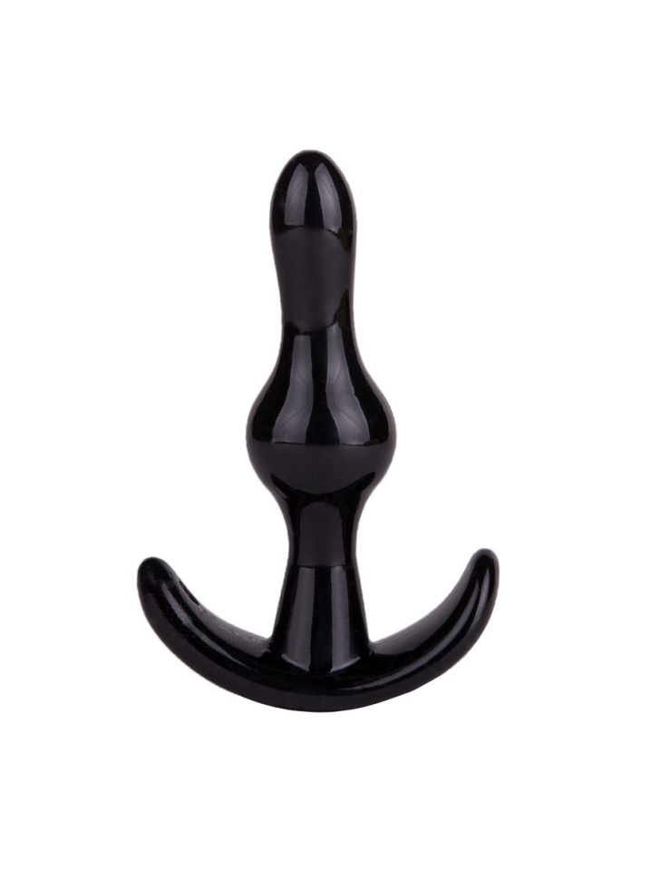 Черная анальная пробка с зауженным кончиком - 9 см. купить в секс шопе