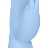 Голубой вибратор Juicy Rabbit со стимулятором клитора - 19,5 см. купить в секс шопе
