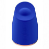 Синий клиторальный стимулятор Dazzling с вибрацией и ротацией - 6,7 см. купить в секс шопе