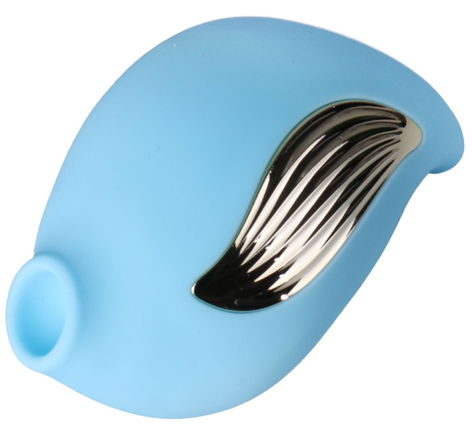 Голубой клиторальный вибростимулятор-ракушка купить в секс шопе