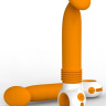 Оранжевый вибромассажер с головкой-яйцом для стимуляции точки G купить в секс шопе