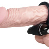 Чёрное эрекционное виброкольцо с подхватом купить в секс шопе