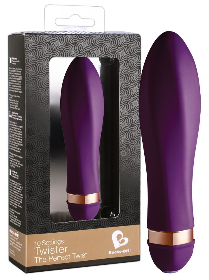 Фиолетовый закрученный мини-вибратор Twister - 14 см. купить в секс шопе