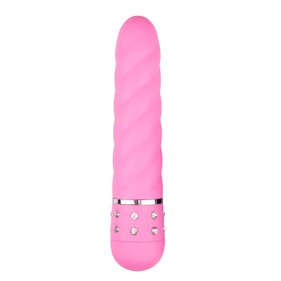 Розовый мини-вибратор Diamond Twisted Vibrator - 11,4 см. купить в секс шопе