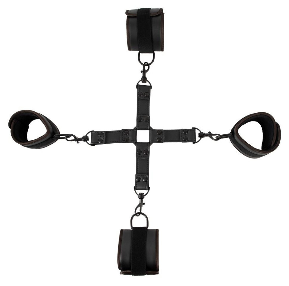 Черный набор крестовой фиксации Bondage Set купить в секс шопе