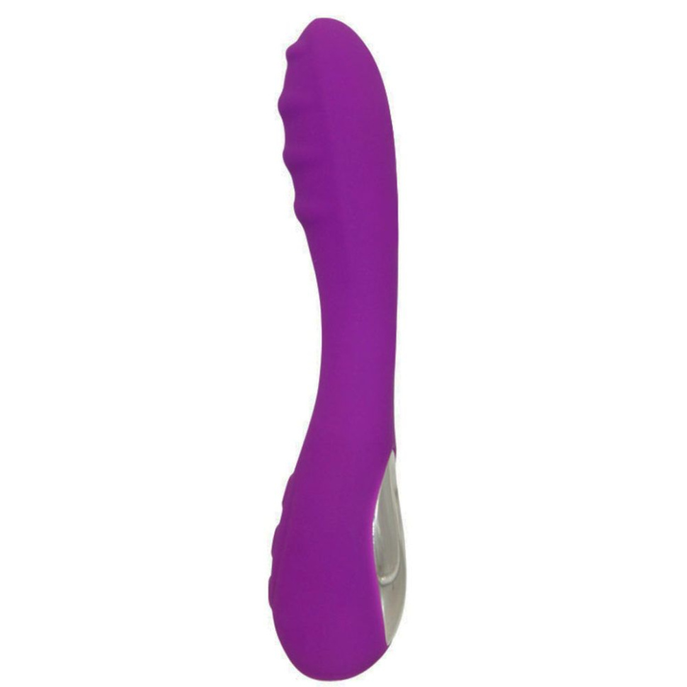 Фиолетовый вибромассажер с нагревом Capella - 19 см. купить в секс шопе