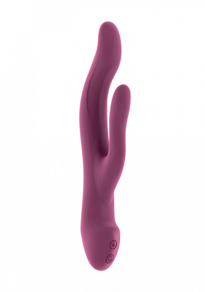 Розовый вибратор Keira с клиторальным отростком - 21,3 см. купить в секс шопе