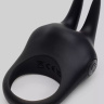Черное эрекционное виброкольцо Sensation Rechargeable Vibrating Rabbit Love Ring купить в секс шопе