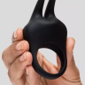 Черное эрекционное виброкольцо Sensation Rechargeable Vibrating Rabbit Love Ring купить в секс шопе