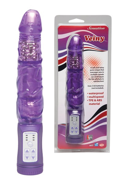 Фиолетовый водонепроницаемый ротатор с шариками - 22 см. купить в секс шопе