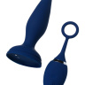 Синяя анальная вибровтулка OPlay Unico с пультом ДУ - 13,5 см. купить в секс шопе