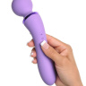 Фиолетовый двусторонний вибростимулятор Duo Wand Massage-Her - 19,6 см. купить в секс шопе