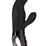 Элегантный чёрный перезаряжаемый вибратор MiSS BI с клиторальным отростком - 17 см. купить в секс шопе