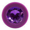 Фиолетовая анальная пробка с кристаллом - 8 см. купить в секс шопе