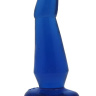 Синяя гелевая изогнутая анальная пробка - 13 см. купить в секс шопе