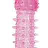 Закрытая насадка розового цвета с шипами и точками - 13,5 см. купить в секс шопе