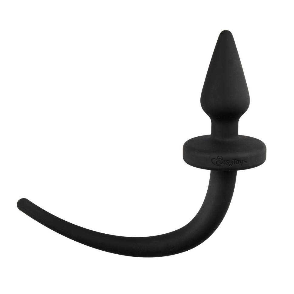 Черная пробка с хвостом собаки Dog Tail Plug S купить в секс шопе