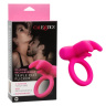 Розовое перезаряжаемое кольцо Silicone Rechargeable Triple Clit Flicker купить в секс шопе