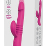 Розовый вибромассажер с клиторальным отростком HEATING THRUSTER - 20 см. купить в секс шопе