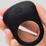 Черное эрекционное виброкольцо Sensation Rechargeable Vibrating Love Ring купить в секс шопе