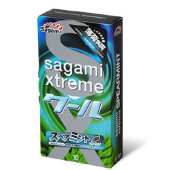 Презервативы Sagami Xtreme Mint с ароматом мяты - 10 шт. купить в секс шопе