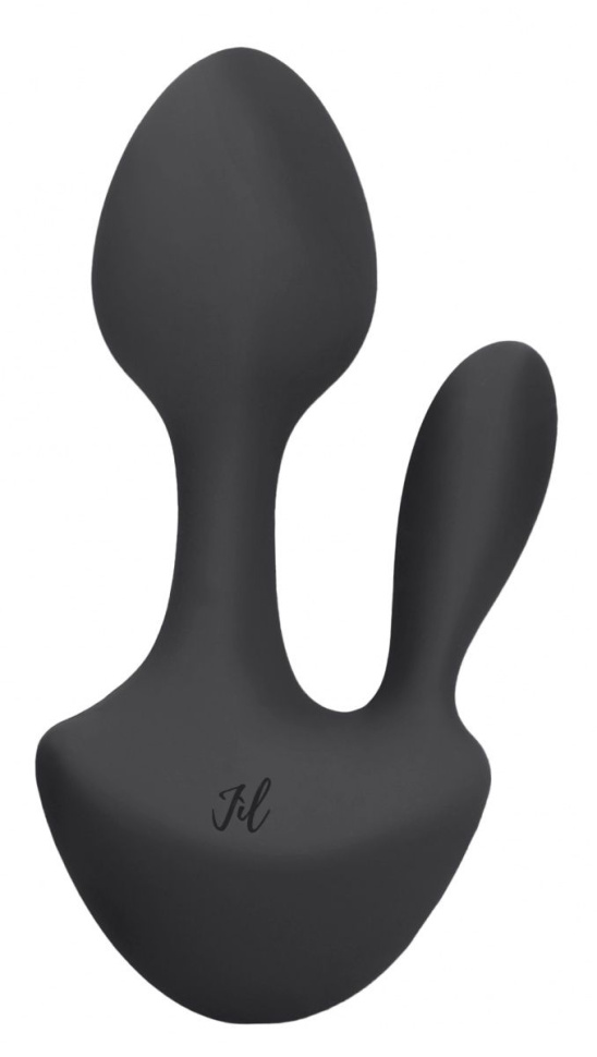 Черный анально-вагинальный вибратор Sofia - 13 см. купить в секс шопе