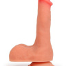 Телесный фаллоимитатор на подошве-присоске - 21 см. купить в секс шопе