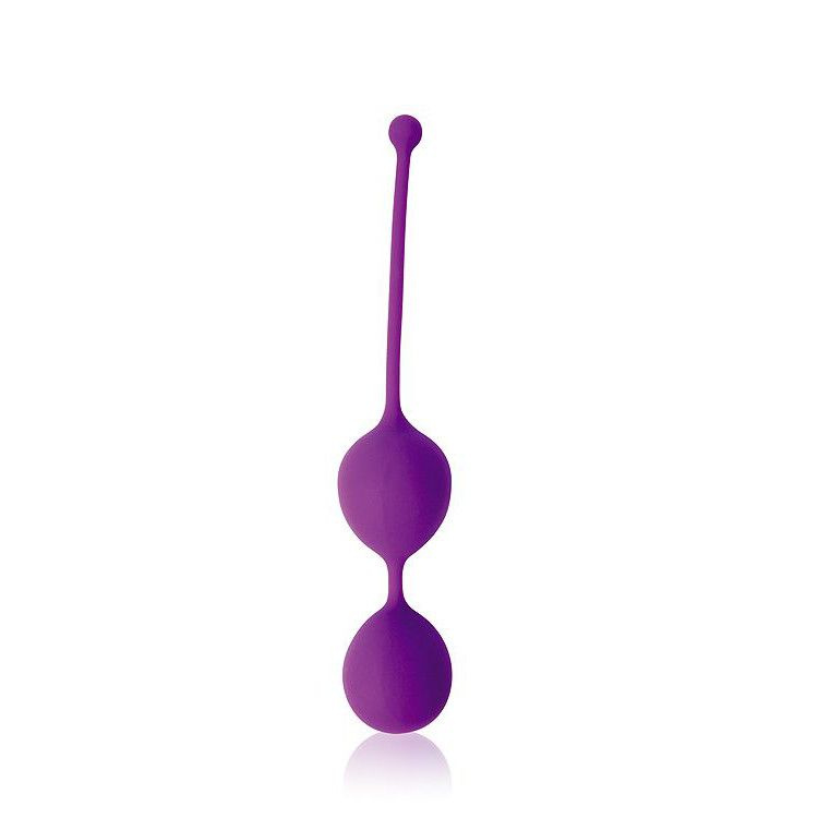 Фиолетовые двойные вагинальные шарики Cosmo с хвостиком для извлечения купить в секс шопе