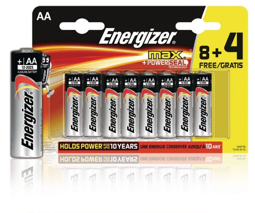 Батарейки Energizer Max E91/АА 1.5V - 8+4 шт. купить в секс шопе