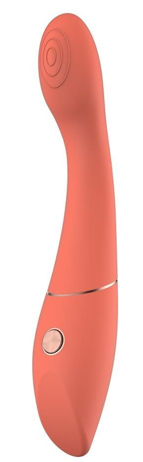 Оранжевый вибромассажер Candice - 22 см. купить в секс шопе