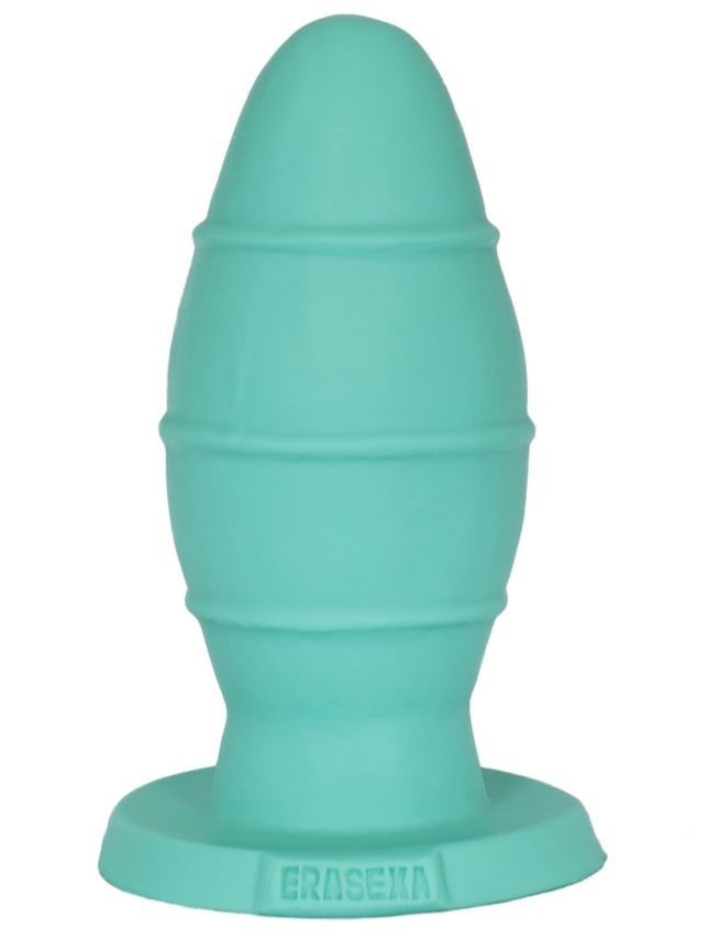 Анальная пробка XXL мятного цвета с тонкими рёбрышками - 22,5 см. купить в секс шопе