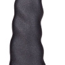 Женский страпон с чёрной насадкой и вагинальной пробкой - 17,5 см. купить в секс шопе