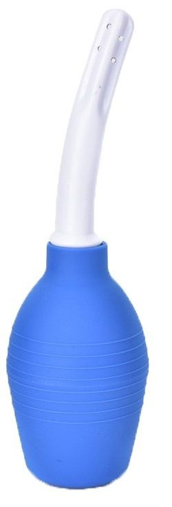 Синий анальный душ с изогнутым наконечником купить в секс шопе