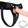 Черные трусики Harness Deluxe для страпона O-ring купить в секс шопе