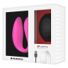 Розовый вибратор для пар с черным пультом-часами Weatwatch Dual Pleasure Vibe купить в секс шопе