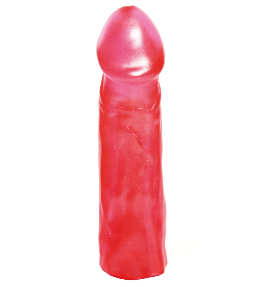 Розовая реалистичная насадка для трусиков с плугом - 19,5 см. купить в секс шопе