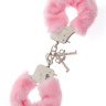 Металлические наручники с розовой меховой опушкой METAL HANDCUFF WITH PLUSH PINK купить в секс шопе