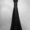 Черная генитальная кожаная плеть - 30 см. купить в секс шопе